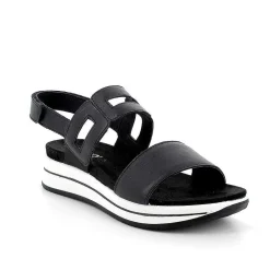 Zeppe|Igi&Co Sandali Con Zeppa In Pelle Da Donna Nero