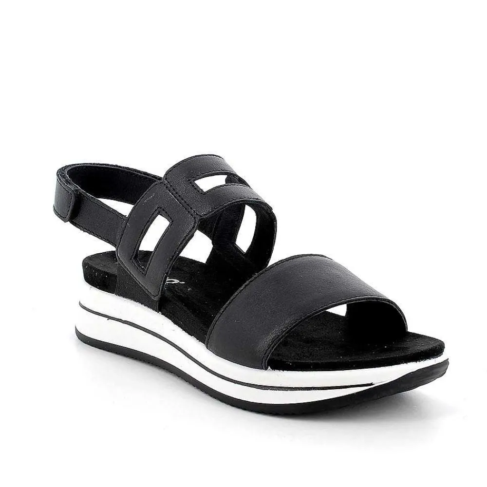 Zeppe|Igi&Co Sandali Con Zeppa In Pelle Da Donna Nero