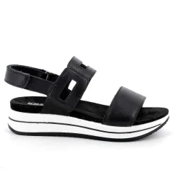 Zeppe|Igi&Co Sandali Con Zeppa In Pelle Da Donna Nero