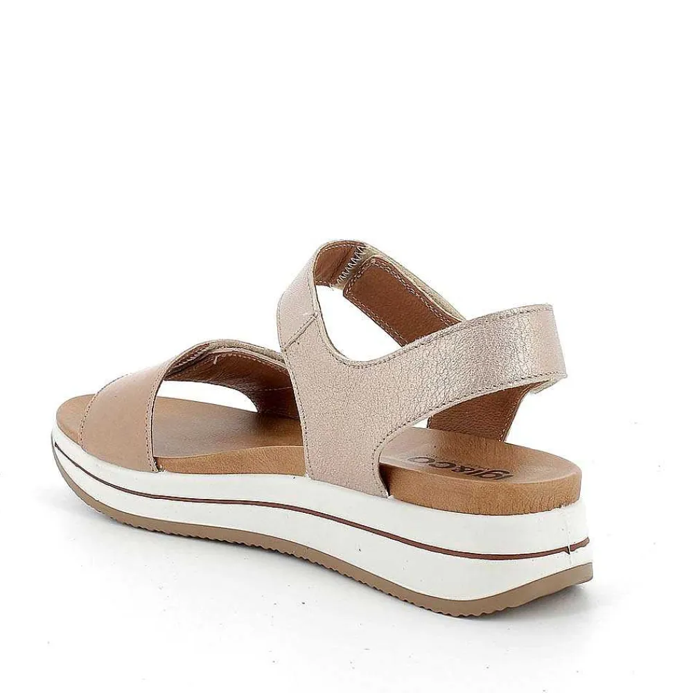 Zeppe|Igi&Co Sandali Con Zeppa In Pelle Da Donna Corda-Champagne