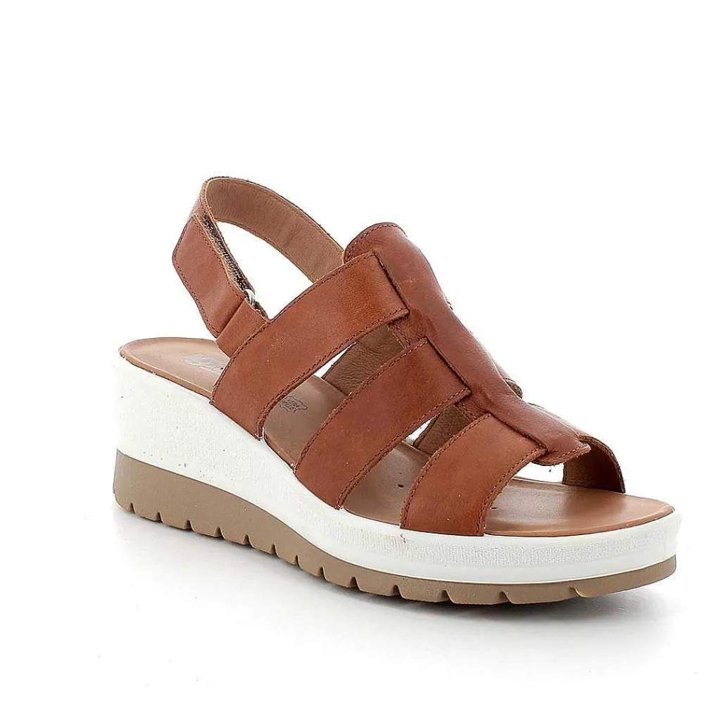 Zeppe|Igi&Co Sandali Con Zeppa In Pelle Da Donna Cognac