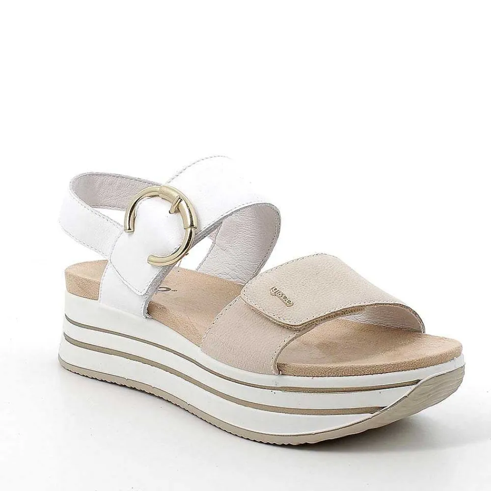 Zeppe|Igi&Co Sandali Con Zeppa In Pelle Da Donna Panna-Bianco