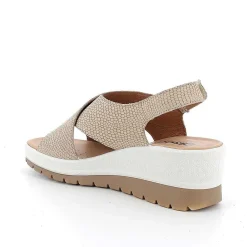 Zeppe|Igi&Co Sandali Con Zeppa In Pelle Da Donna Beige Iridescente