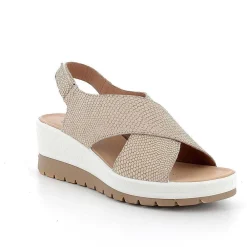 Zeppe|Igi&Co Sandali Con Zeppa In Pelle Da Donna Beige Iridescente