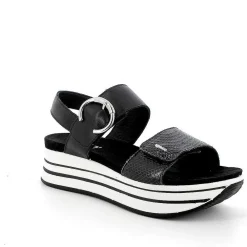 Zeppe|Igi&Co Sandali Con Zeppa In Pelle Da Donna Nero