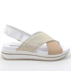 Zeppe|Igi&Co Sandali Con Zeppa In Pelle Da Donna Beige-Platino