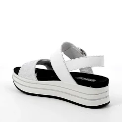 Zeppe|Igi&Co Sandali Con Zeppa In Pelle Da Donna Argento-Bianco