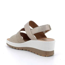 Zeppe|Igi&Co Sandali Con Zeppa In Pelle Da Donna Beige Iridescente