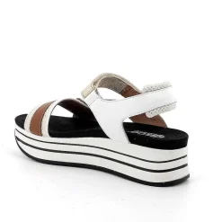 Zeppe|Igi&Co Sandali Con Zeppa In Pelle Da Donna Beige-Bianco