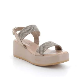 Zeppe|Igi&Co Sandali Con Zeppa In Pelle Da Donna Taupe