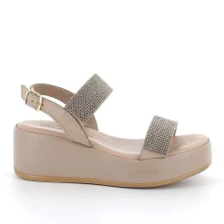 Zeppe|Igi&Co Sandali Con Zeppa In Pelle Da Donna Taupe