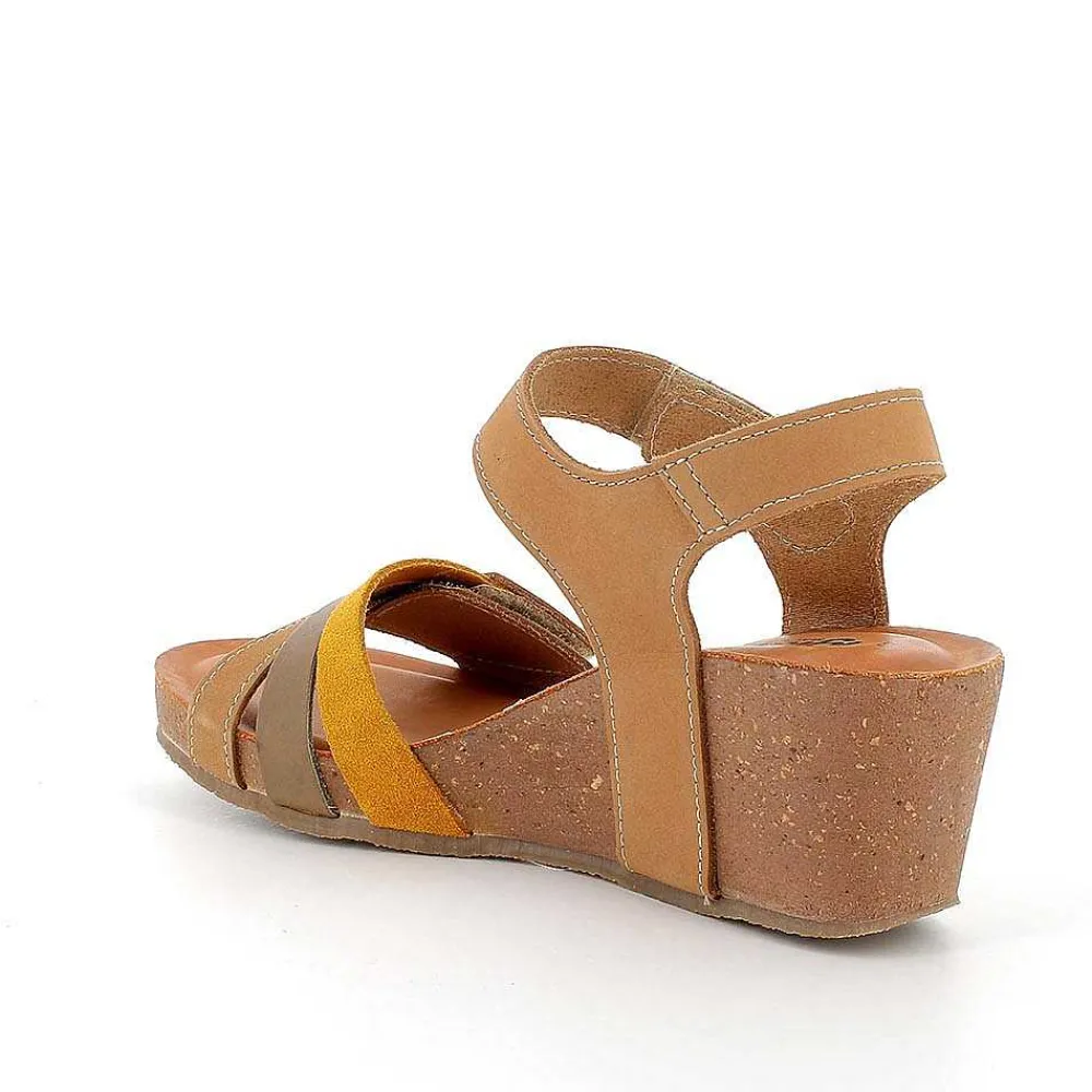 Zeppe|Igi&Co Sandali Con Zeppa In Pelle Da Donna Tortora-Fango