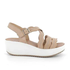 Zeppe|Igi&Co Sandali Con Zeppa In Pelle Da Donna Beige