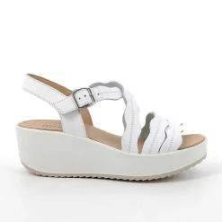 Zeppe|Igi&Co Sandali Con Zeppa In Pelle Da Donna Bianco