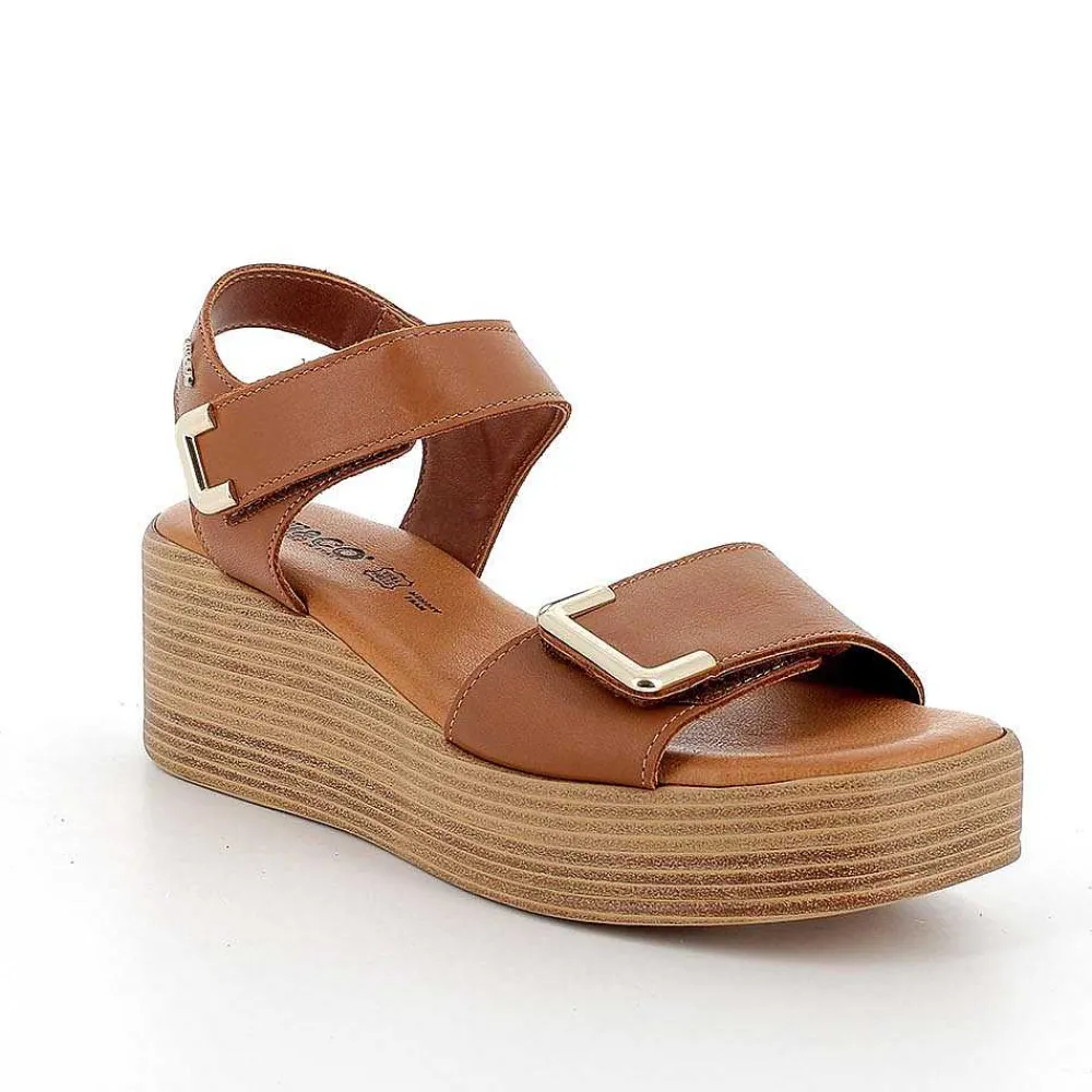 Zeppe|Igi&Co Sandali Con Zeppa In Pelle Da Donna Cuoio