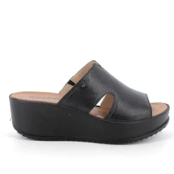 Zeppe|Igi&Co Sandali Con Zeppa In Pelle Da Donna Nero