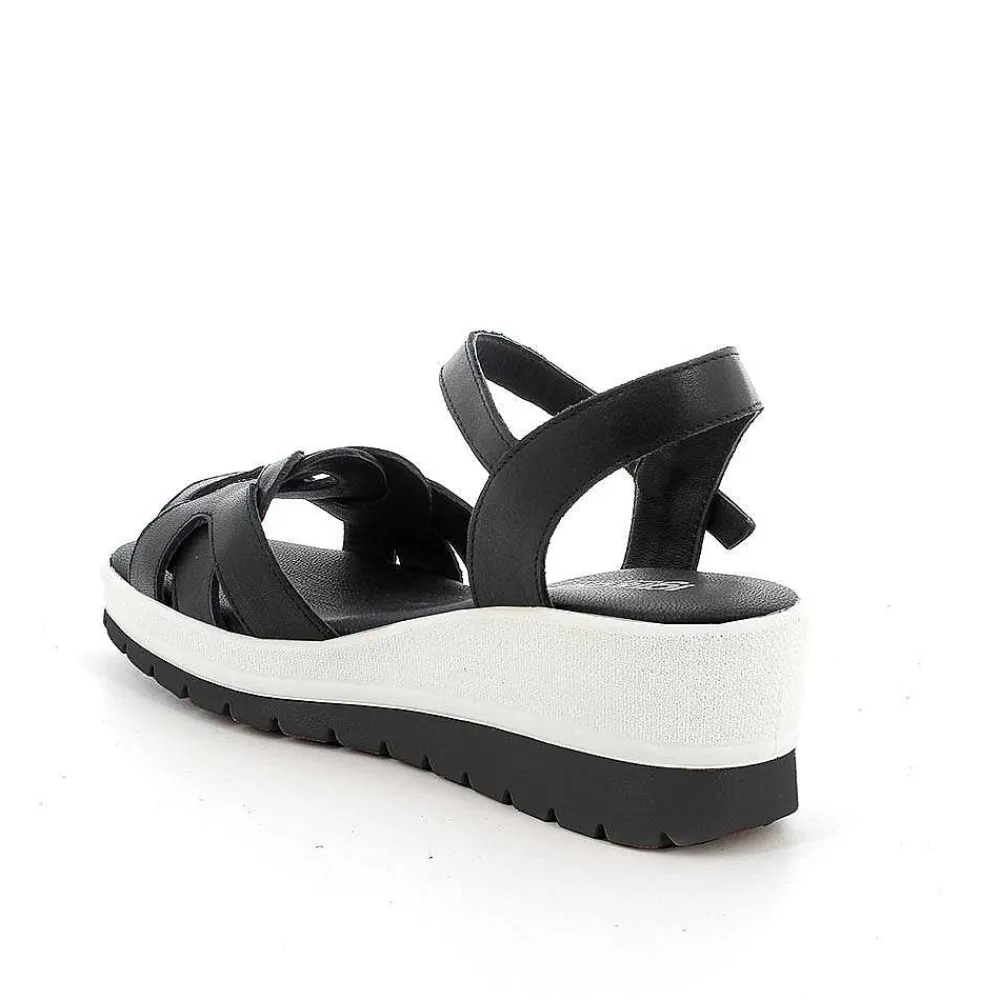 Zeppe|Igi&Co Sandali Con Zeppa In Pelle Da Donna Nero