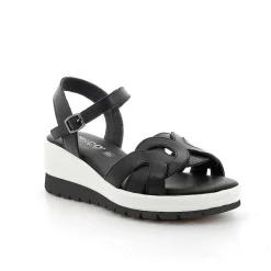 Zeppe|Igi&Co Sandali Con Zeppa In Pelle Da Donna Nero