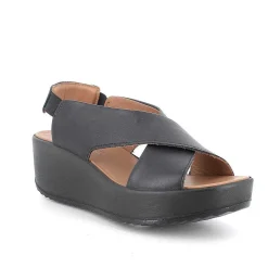 Zeppe|Igi&Co Sandali Con Zeppa In Pelle Da Donna Nero