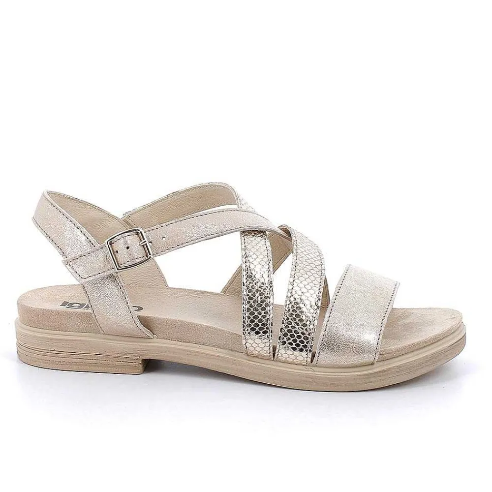Sandali E Infradito|Igi&Co Sandali In Pelle Da Donna Sabbia-Platino