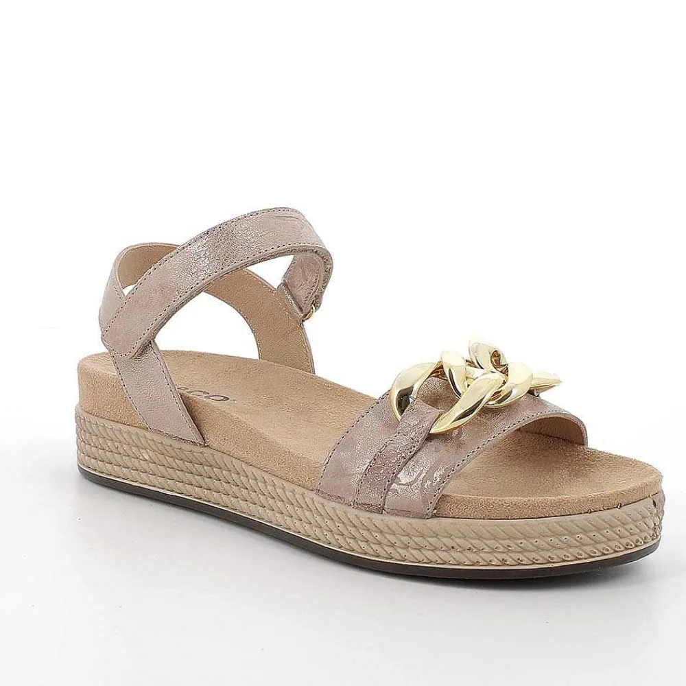 Sandali E Infradito|Igi&Co Sandali In Pelle Da Donna Caramel Laminato