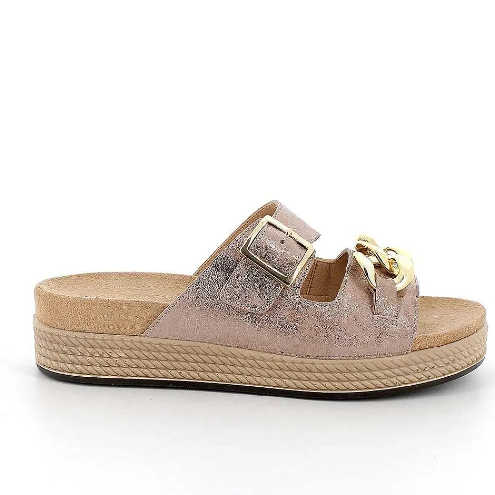 Sandali E Infradito|Igi&Co Sandali In Pelle Da Donna Caramel Laminato