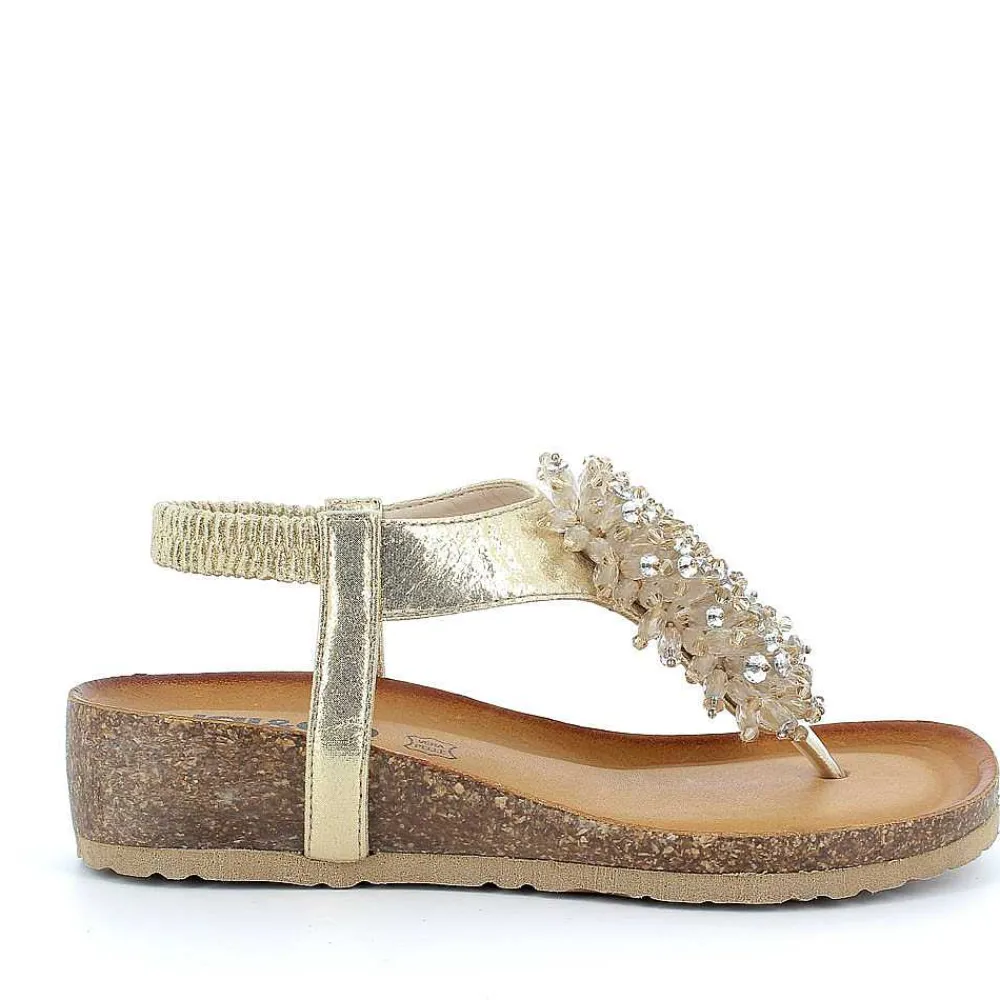 Zeppe|Igi&Co Sandalo Con Infradito Da Donna Platino