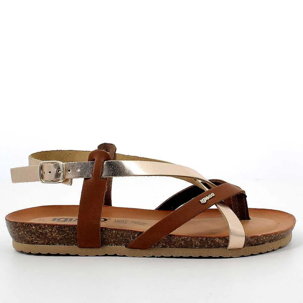Sandali E Infradito|Igi&Co Sandalo Con Infradito In Pelle Da Donna Cipria-Marrone