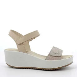 Zeppe|Igi&Co Sandalo Con Zeppa In Pelle Da Donna Beige