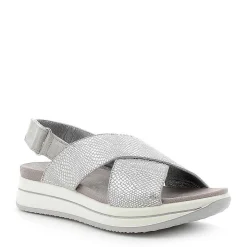 Sandali E Infradito|Igi&Co Sandalo Fasce Incrociate In Pelle Laminata Stampata Argento