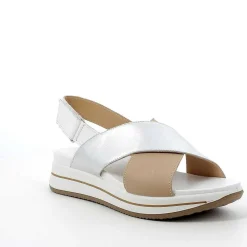 Sandali E Infradito|Igi&Co Sandalo In Pelle Da Donna Beige-Argento