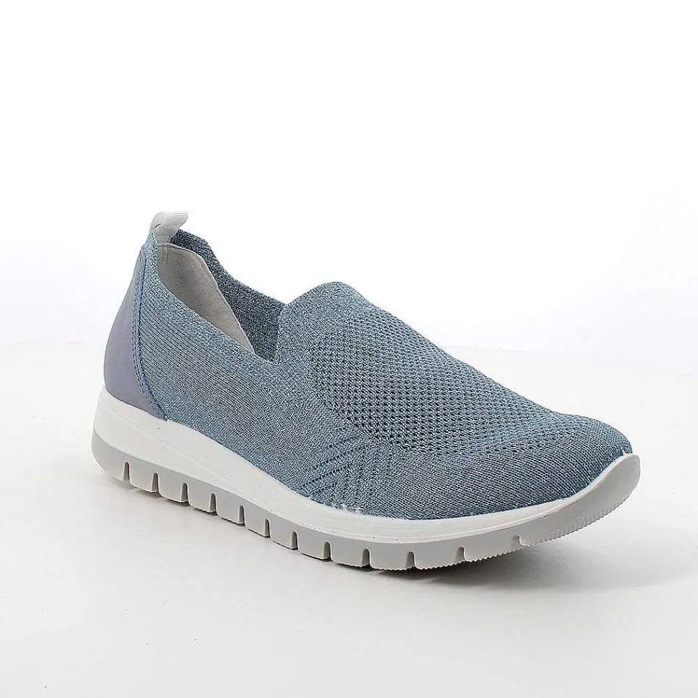Mocassini E Slip On|Igi&Co Slip On Calzino Da Donna Celeste-Argento