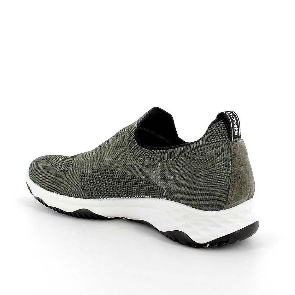Mocassini E Scarpe Basse|Igi&Co Slip On Calzino Da Uomo Verde Militare