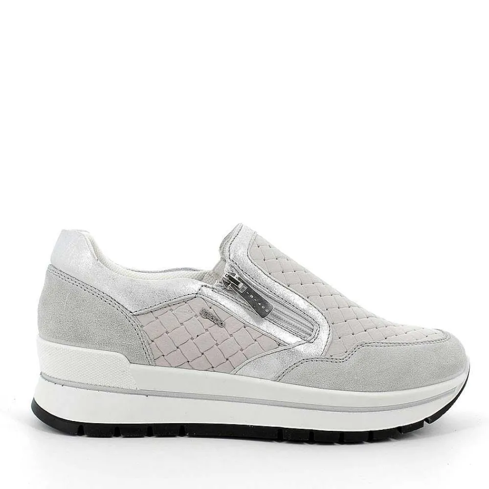 Mocassini E Slip On|Igi&Co Slip On In Pelle Da Donna Perla-Grigio Chiaro