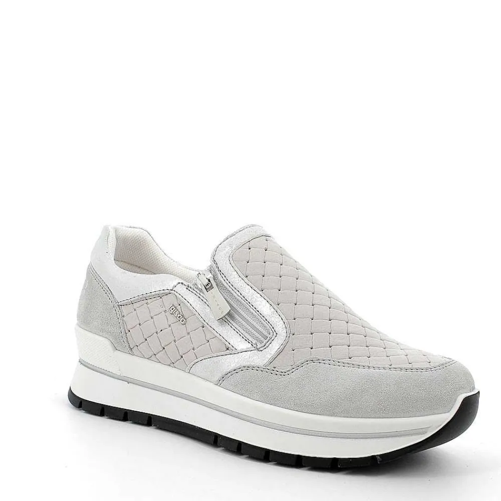 Mocassini E Slip On|Igi&Co Slip On In Pelle Da Donna Perla-Grigio Chiaro