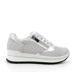 Sneakers|Igi&Co Sneaker In Pelle Da Donna Perla-Grigio Chiaro