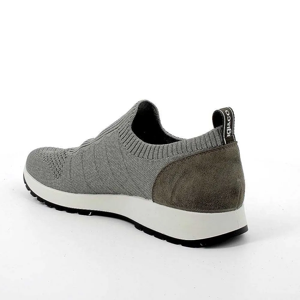 Mocassini E Scarpe Basse|Igi&Co Sneakers Calzino Da Uomo Verde Militare