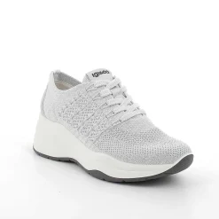 Zeppe|Igi&Co Sneakers Con Zeppa Da Donna Bianco-Argento