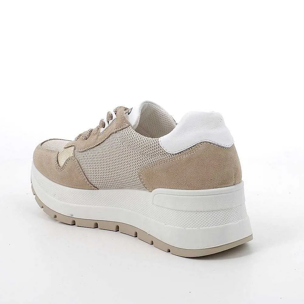 Zeppe|Igi&Co Sneakers Con Zeppa Da Donna Avorio-Beige