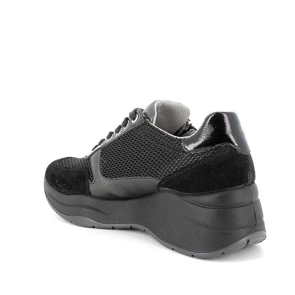 Zeppe|Igi&Co Sneakers Con Zeppa Da Donna Nero