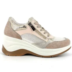 Zeppe|Igi&Co Sneakers Con Zeppa Da Donna Visone-Bianco