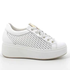 Zeppe|Igi&Co Sneakers Con Zeppa In Pelle Da Donna Bianco