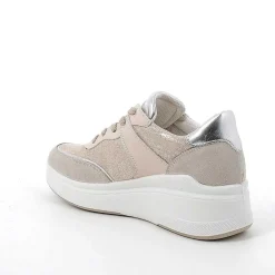 Zeppe|Igi&Co Sneakers Con Zeppa In Pelle Da Donna Beige-Platino