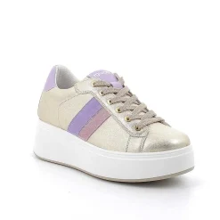 Zeppe|Igi&Co Sneakers Con Zeppa In Pelle Da Donna Platino