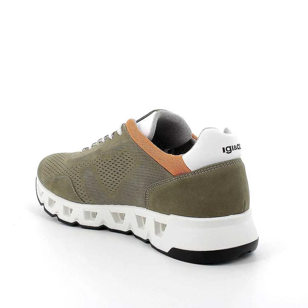 Sneakers|Igi&Co Sneakers Gore-Tex Surround In Pelle Da Uomo Verde Militare