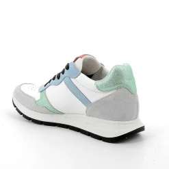 Sneakers|Igi&Co Sneakers In Pelle Da Donna Bianco-Cristal-Celeste