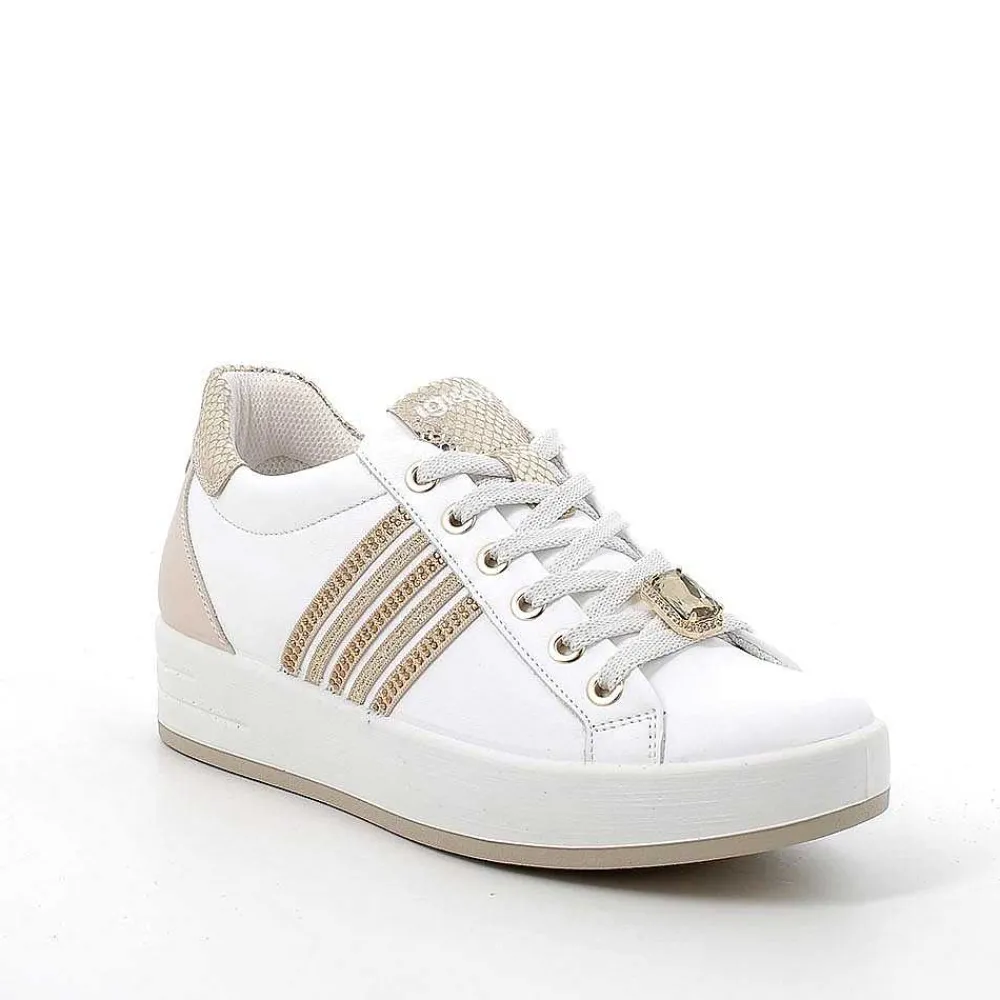 Sneakers|Igi&Co Sneakers In Pelle Da Donna Bianco-Ecru