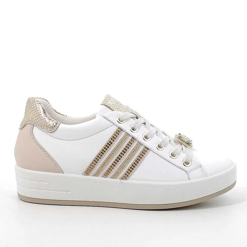 Sneakers|Igi&Co Sneakers In Pelle Da Donna Bianco-Ecru