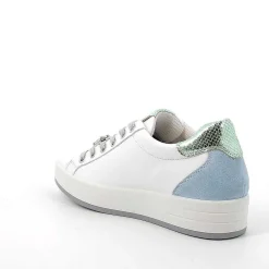 Sneakers|Igi&Co Sneakers In Pelle Da Donna Bianco-Celeste