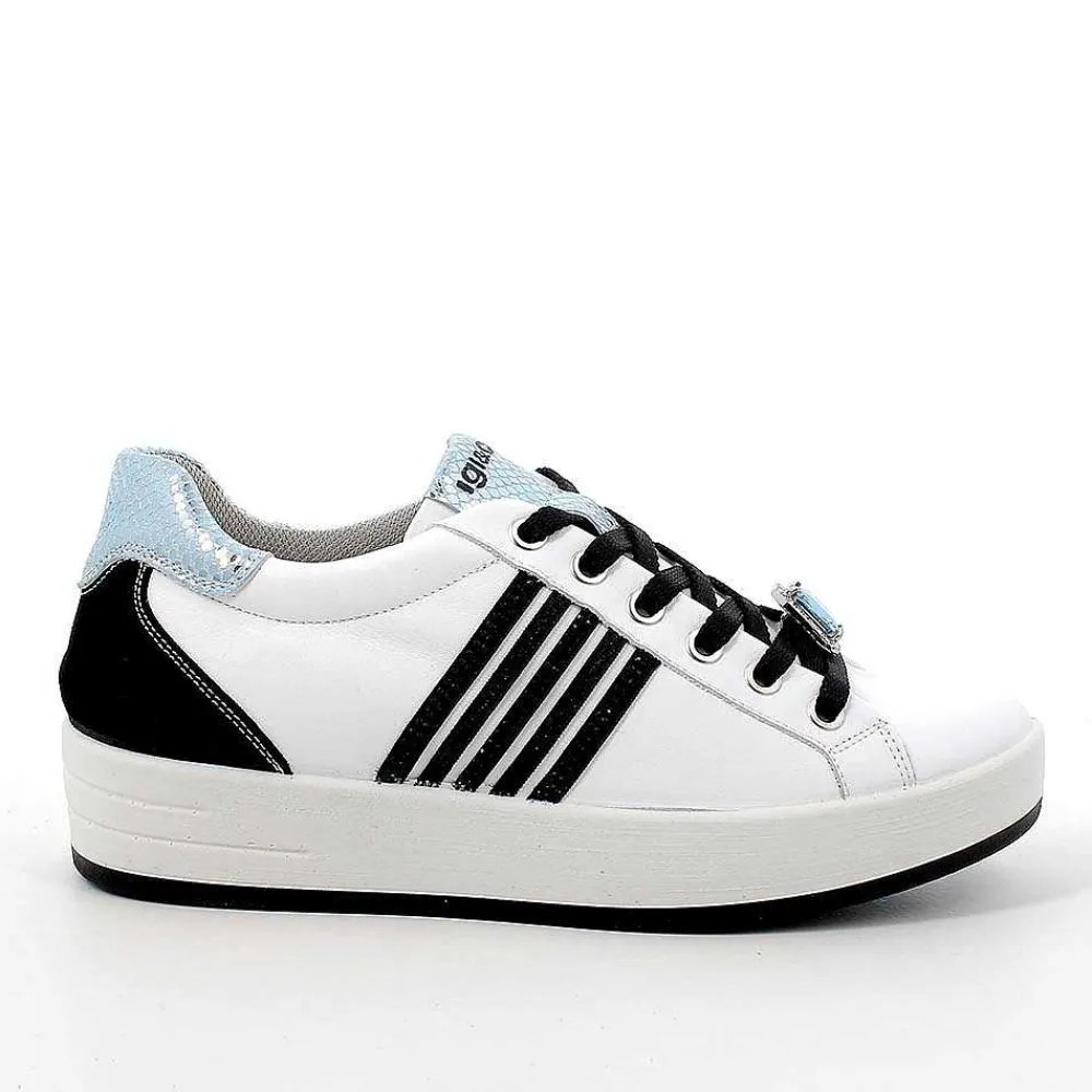 Sneakers|Igi&Co Sneakers In Pelle Da Donna Bianco-Nero